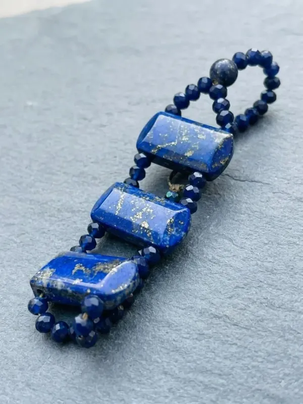 Lapis Lazuli Beaded Bracelet — Tumbled Stone, Gilgit-Baltistan
